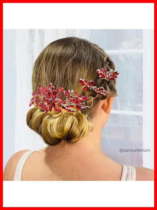 Crystal Wedding Hair Accessories 4pcs Bridal Rhinestone Flower Hair Side Combs main image 4